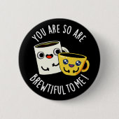 コーヒー・プーン・ダークBgに対して非常にブルーフィリアス 缶バッジ (正面)