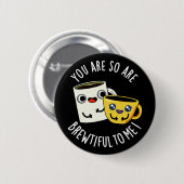 コーヒー・プーン・ダークBgに対して非常にブルーフィリアス 缶バッジ (正面&裏面)