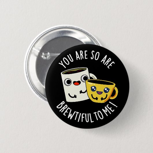 コーヒー・プーン・ダークBgに対して非常にブルーフィリアス 缶バッジ (正面&裏面)