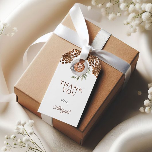 コーヒー ベイビー シャワー - 赤ちゃんが誕生します ギフトタグ