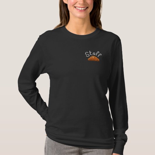 コーヒー&ベーカリーのバー店員 黒色の後ろ姿 Tシャツ (正面)