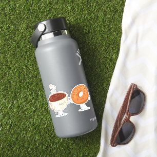 コーヒー&ベーグルまたはドーナツ – ステッカー シール