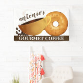 コーヒー&ベーゲルコーヒーショップ 横断幕 (インサイチュ)