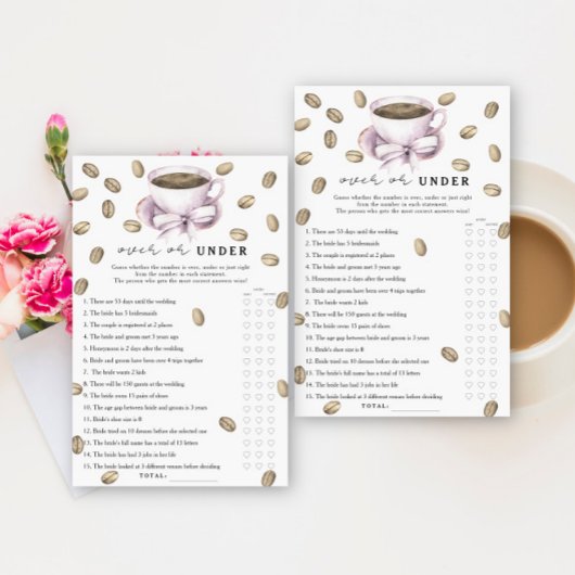 コーヒー&ボウブライダルシャワーオーバーまたはゲーム中