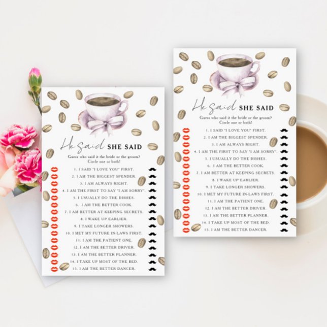 コーヒー&ボウブライダルシャワー彼はゲームを言った (クリエイターアップロード済み)