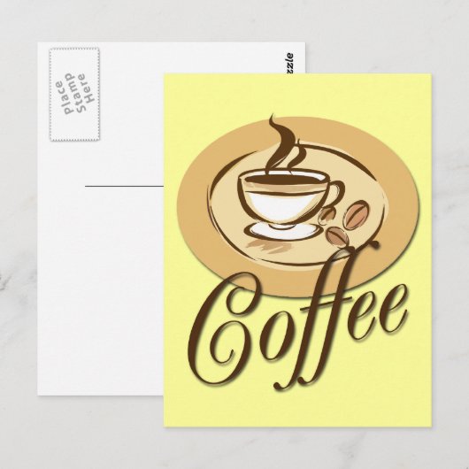 コーヒー ポストカード (正面/裏面)