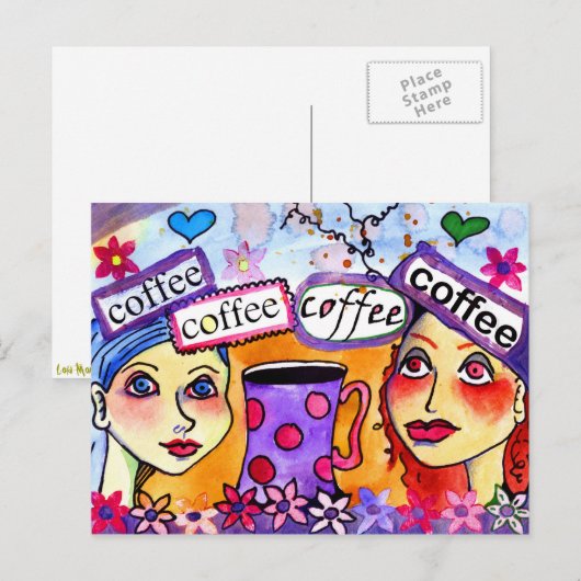 コーヒー ポストカード (正面/裏面)