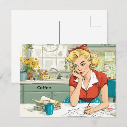 コーヒー ポストカード (正面/裏面)