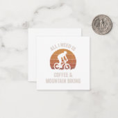 コーヒー&マウンテンサイクリングヴィンテージダウンヒルバイク ノートカード (正面/裏面インサイチュ)