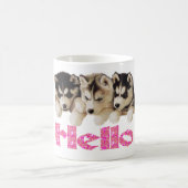 コーヒー・マグのシベリアンハスキーの子犬 コーヒーマグカップ (中央)