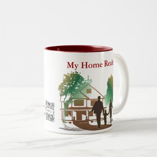 コーヒー・マグのテンプレート私の家の不動産 ツートーンマグカップ (正面右)