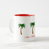 コーヒー・マグのメリークリスマスかMele Kalikimaka ツートーンマグカップ (正面左)