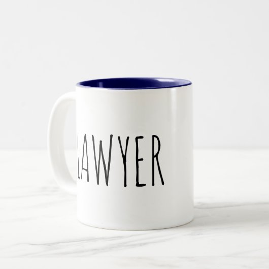 コーヒー・マグの中の弁護士の濃紺のインテリア ツートーンマグカップ (正面左)