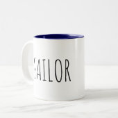 コーヒー・マグの中の船員の濃紺のインテリア ツートーンマグカップ (正面左)