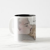 コーヒー・マグの名誉を与えることは親友に人を配置します ツートーンマグカップ (正面左)