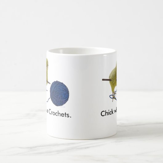 コーヒー・マグをかぎ針で編むひよこ コーヒーマグカップ (中央)