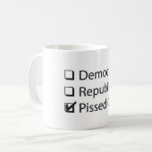 コーヒー・マグを離れて怒っている共和党の民主党員 コーヒーマグカップ (正面左)