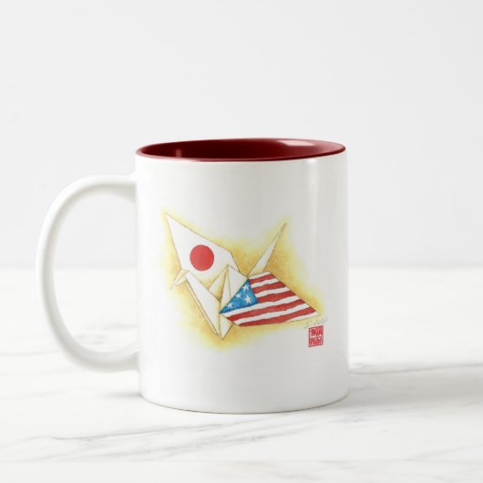 コーヒー・マグ2の調子の~の日米の友情 ツートーンマグカップ (左)