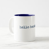 コーヒー・マグ: こんにちはハンサム ツートーンマグカップ (正面左)