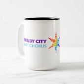 コーヒー・マグ(完全なロゴ- 15のoz。) ツートーンマグカップ (正面左)