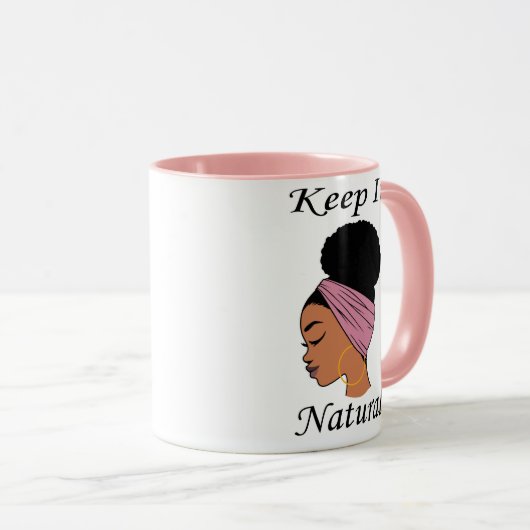 コーヒー・マグ-自然な毛を搭載する黒人女性 マグカップ (正面右)
