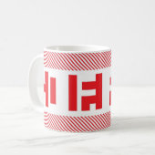 "コーヒー"マグ: 赤い コーヒーマグカップ (正面左)