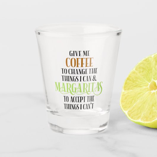 コーヒー&マルガリータラバーおもしろいことわざ ショットグラス (正面)