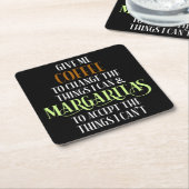コーヒー&マルガリータラバーおもしろいことわざ スクエアペーパーコースター (アングル)