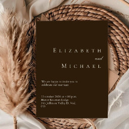 コーヒー ミニマリスト ボホ エレガント スクリプト ウェディング 招待状