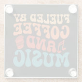 コーヒー&ミュージックレトロヴィンテージタイポグラフィ ガラスコースター (裏面)