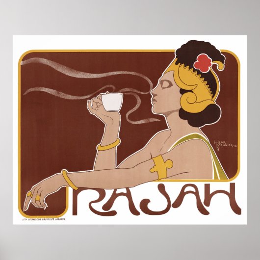 コーヒー「ラジャー」に関するカラー石版画 ポスター (正面)