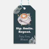 コーヒー ラテアート ギフトタグ 「Sip Smile Repeat」 (正面)
