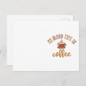 コーヒー·ラバーズデザインアイディア。私の血液型はコーヒーです ポストカード (正面/裏面)