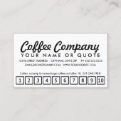 コーヒー。 ロイヤリティのパンチカード ロイヤリティカード (裏面)