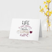 コーヒー&ワイン カード (黄色い花)