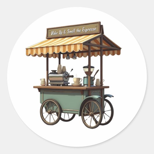 コーヒー、人生が救済起きる ラウンドシール (正面)