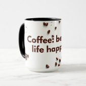 コーヒー：人生が起こるので。 マグカップ (正面左)