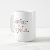 コーヒー > 人間 – 面白いコーヒー愛飲者の引用 コーヒーマグカップ (正面左)