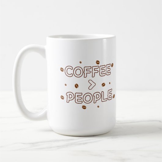 コーヒー > 人間 – 面白いコーヒー愛飲者の引用 コーヒーマグカップ (左)