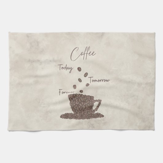 コーヒー 今日 明日 永遠に キッチンタオル (横)