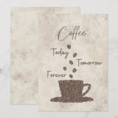 コーヒー 今日 明日 永遠に- 招待状 (正面/裏面)