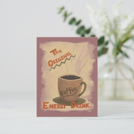 コーヒー-元のエネルギー飲み物 ポストカード (スタンド正面)