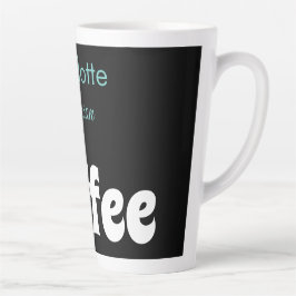 コーヒー |名前ブラックスタイリッシュティール（緑がかった色）タイポグラフィ カフェラテマグ