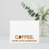 コーヒー。命の危険を招くおもしろい ポストカード (スタンド正面)