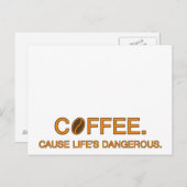 コーヒー。命の危険を招くおもしろい ポストカード (正面/裏面)