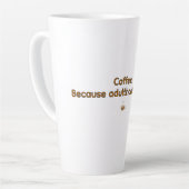 コーヒー 大人になるのなんて、そんなの簡単じゃないから - おもしろコーヒー カフェラテマグ (左アングル)