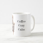 コーヒー、居心地の良い、落ち着いた:くつろぎをテーマにしたマグカップ コーヒーマグカップ (正面右)