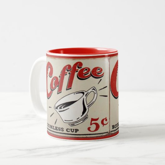 コーヒー: 底なしのコップ ツートーンマグカップ (正面左)