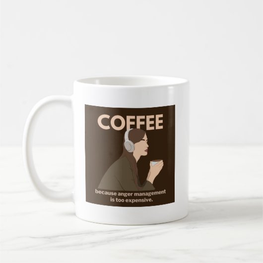 コーヒー：怒りの管理は高価すぎるので。 コーヒーマグカップ (左)