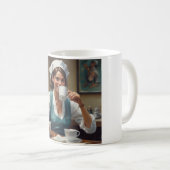 コーヒー、患者、および皮肉:スマイルで飲む コーヒーマグカップ (正面右)